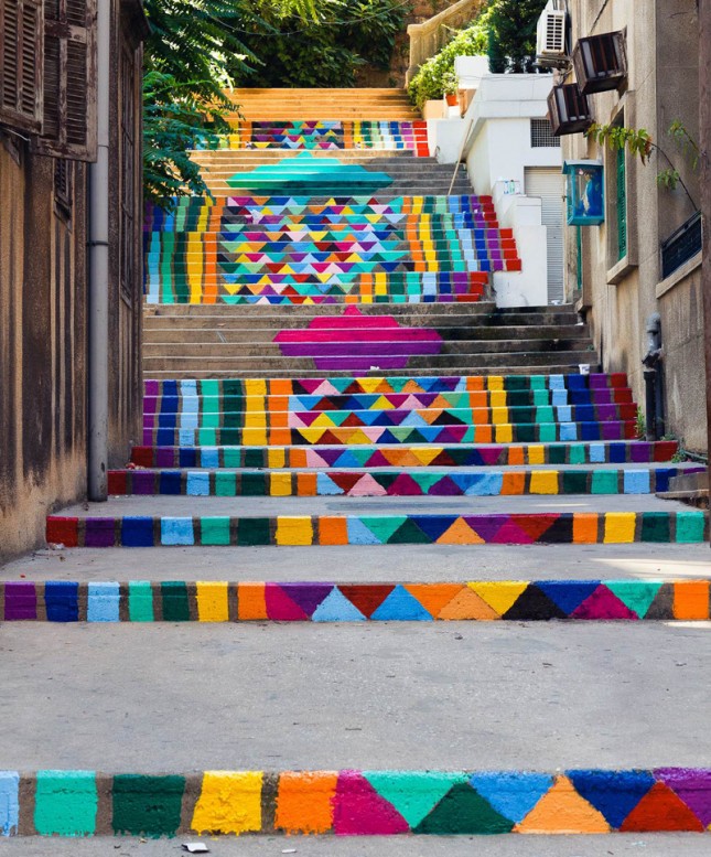 Beirut Colors Stairs decals ideas