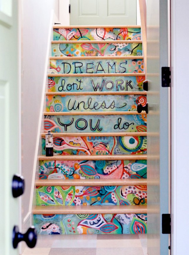 Handpainted Stairs decals ideas