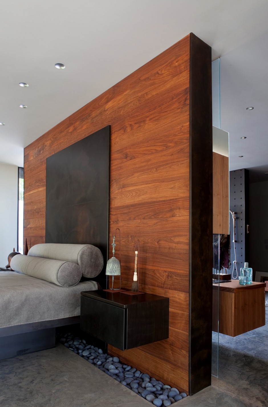 bedroom wood accent wall master design