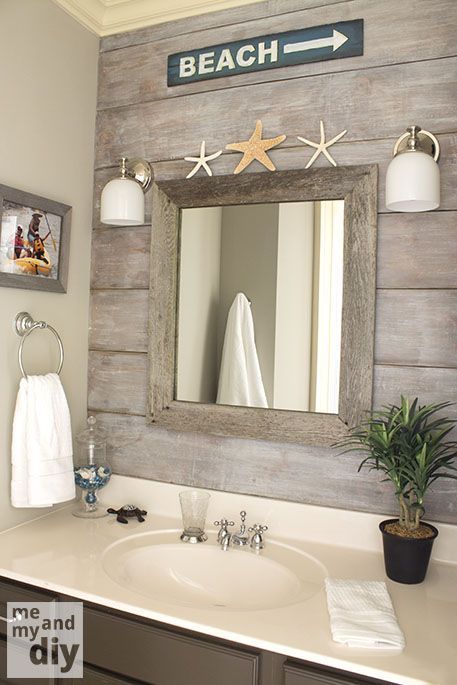 Coastal Bath Makeover-I would love to do this in the upstairs bath.