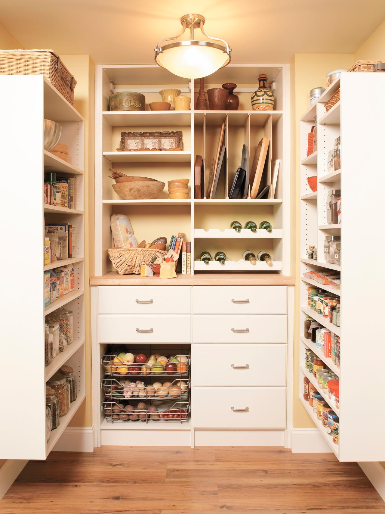 Optimize your larger pantry with a custom storage system.