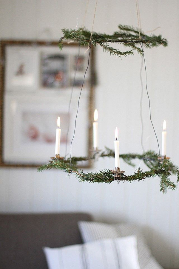 Simple Candle Christmas Decoration Home Ideas