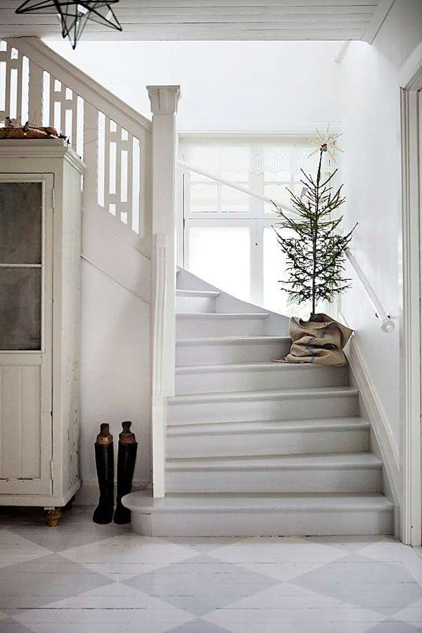 Simple Stair Christmas Decoration Home Ideas