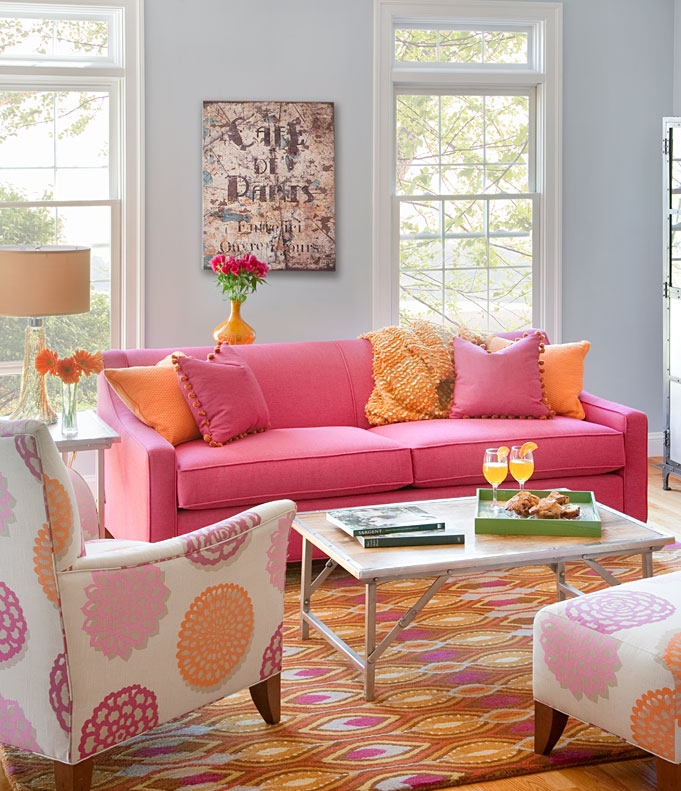 charm sharp pink living room