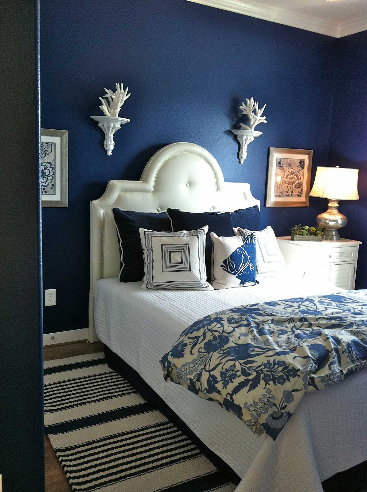 Navy Dark Blue Bedroom Design Ideas Pictures