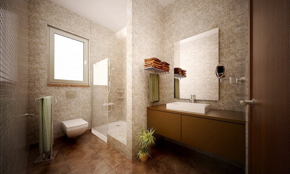 natural small modern bathroom design