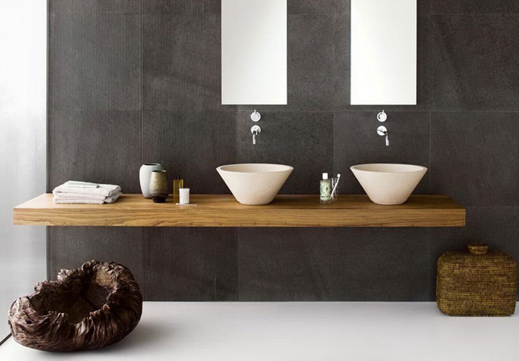 natural tone for luxurious bathroom tile idea