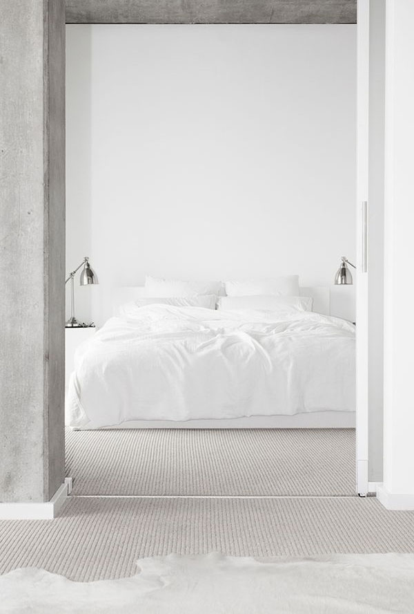 white bedroom via apartment