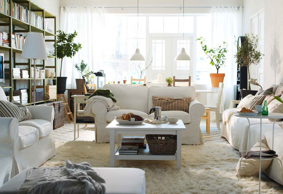 ikea white couch living room