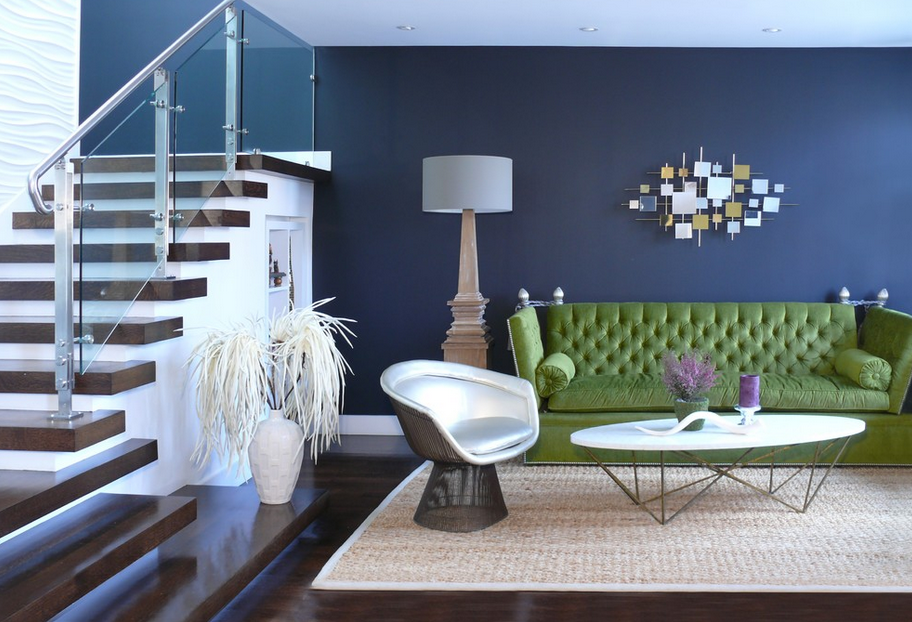 Green Sofa Design Living Room Residence, San Francisco, CA