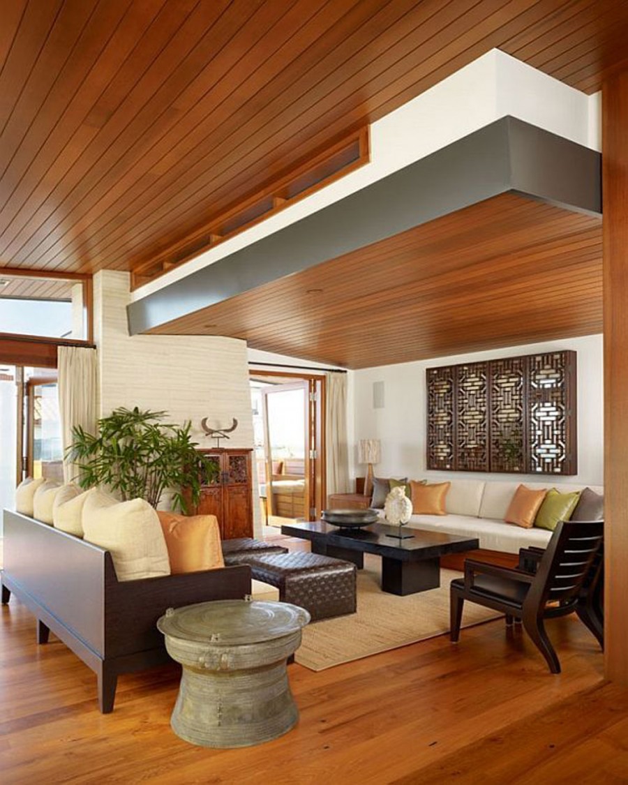 Modern Wooden Interior Beach Home Livingroom Design