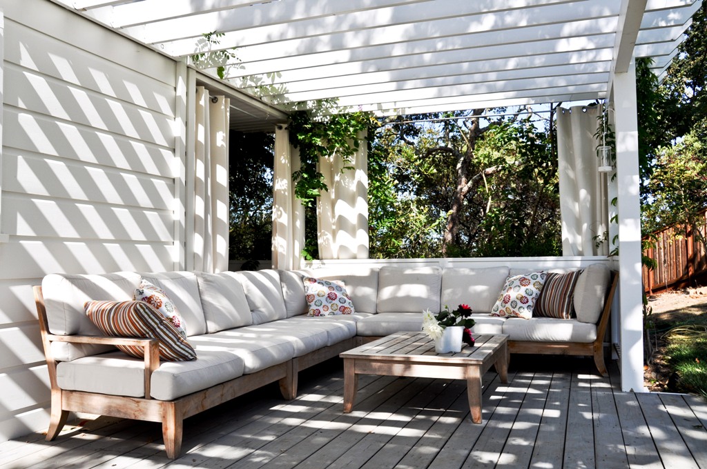 Stunning Decorate Outdoor Design Ideas With White Chairs And Wooden Floors