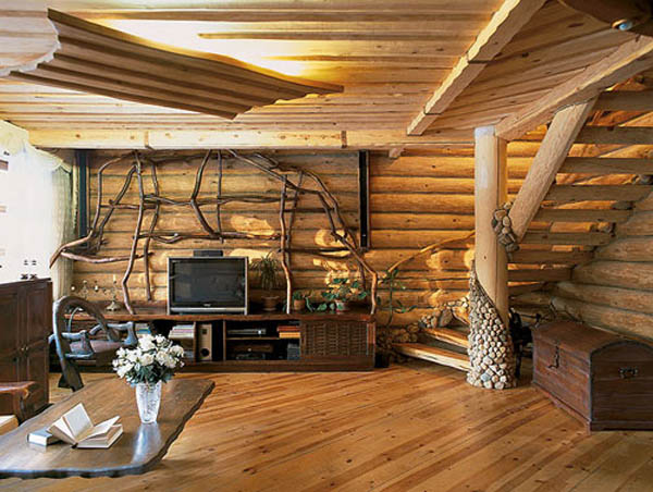 wood logs interior decorating furniture design