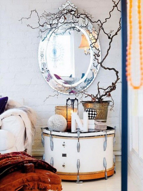 Bedroom Mirror In Bedroom With Small Table Decoration