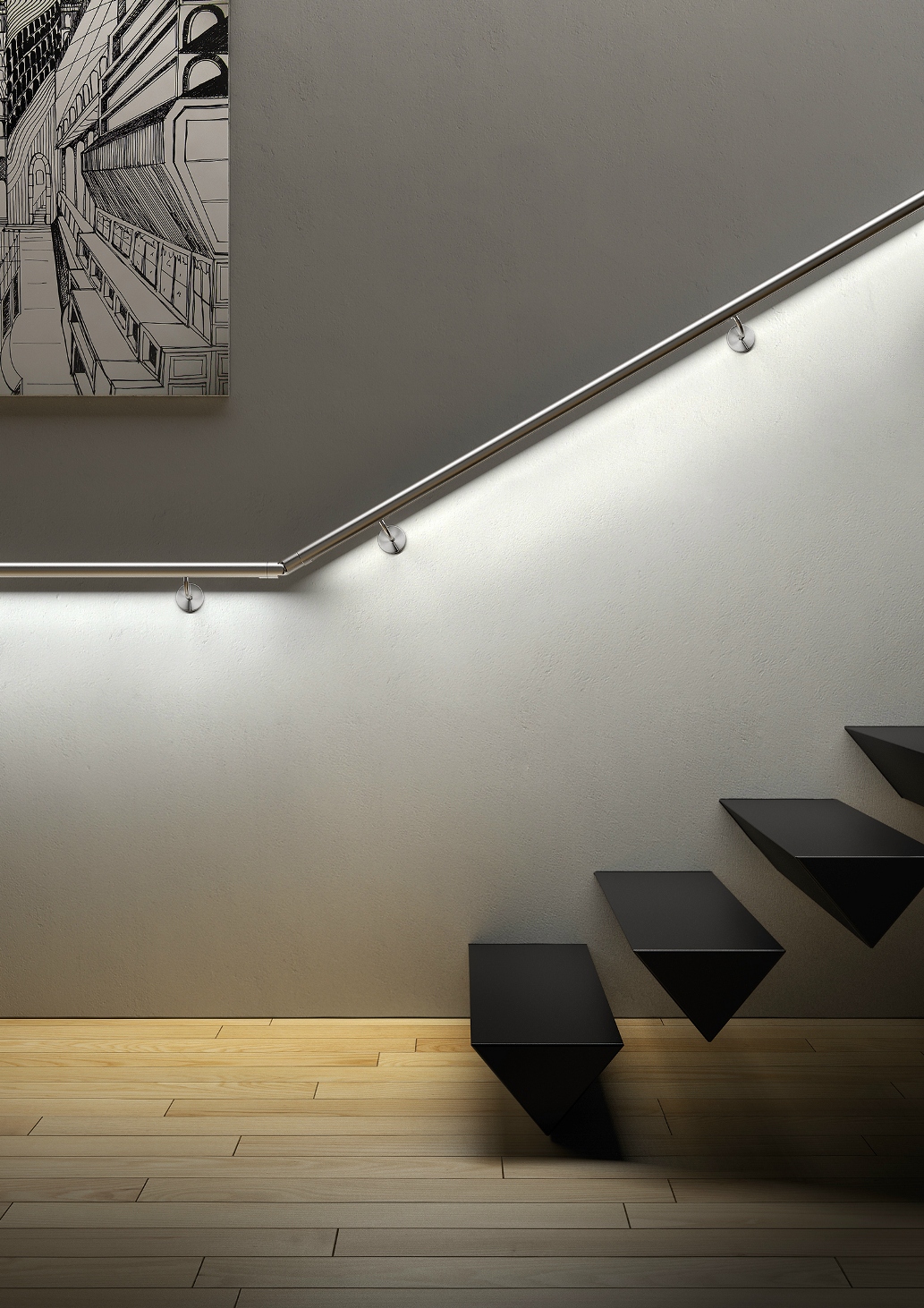 Led railing Stair Design Pictures