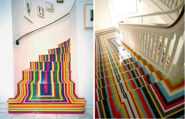 colorful rainbow stairs Design