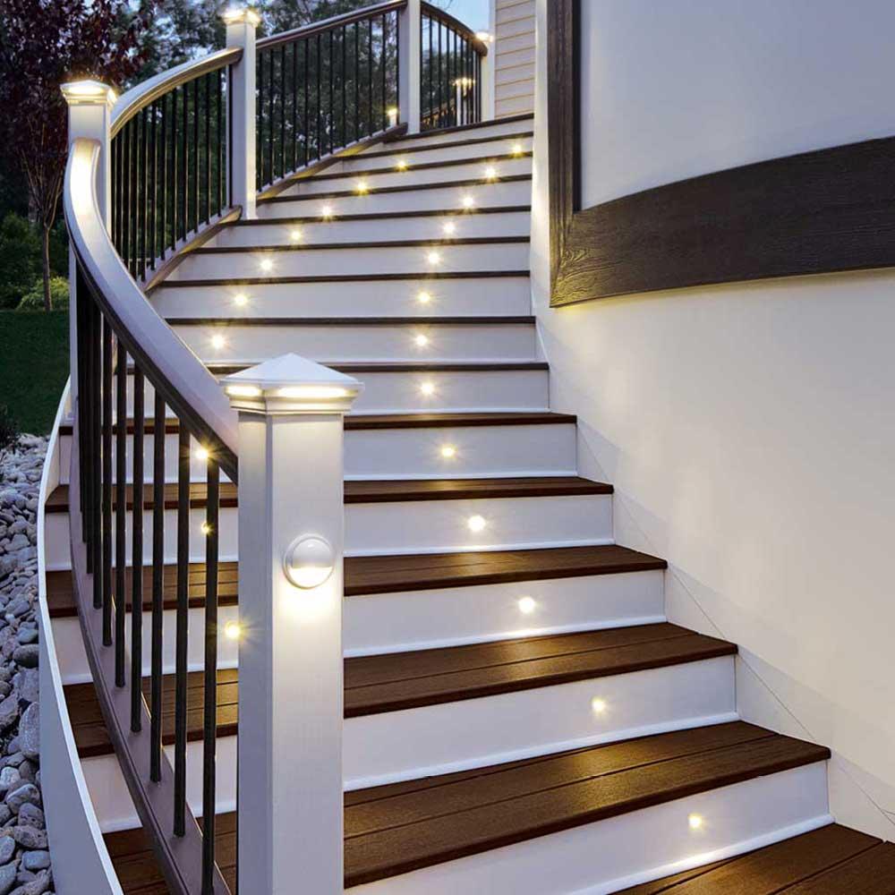 small yellow color stair lighting