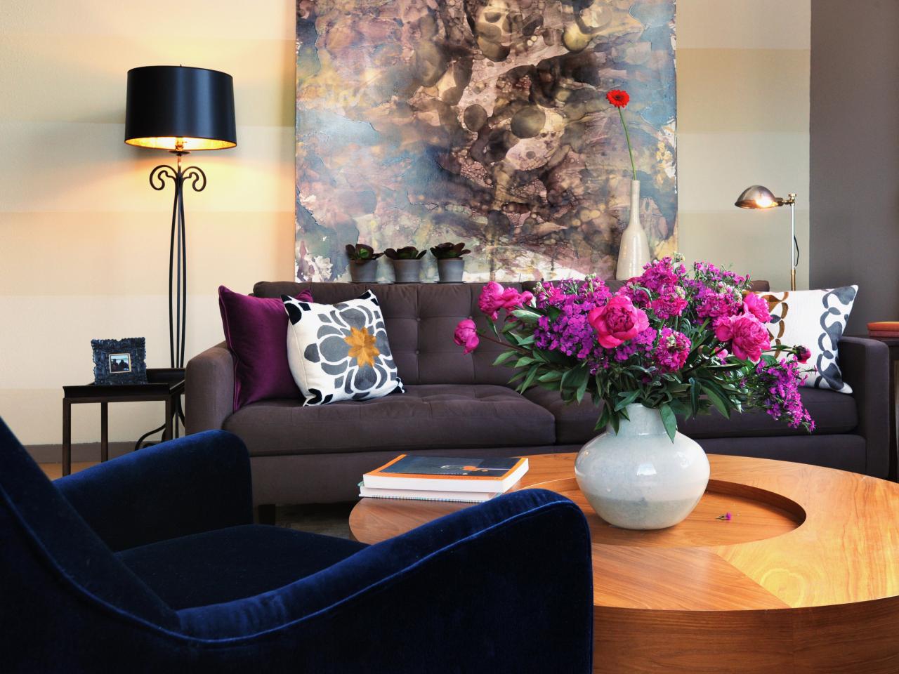 Anastasia Faiella Contemporary Living Room blue sofa