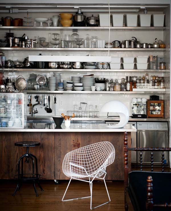 Industrial Kitchen Designs and Bertoia Chair