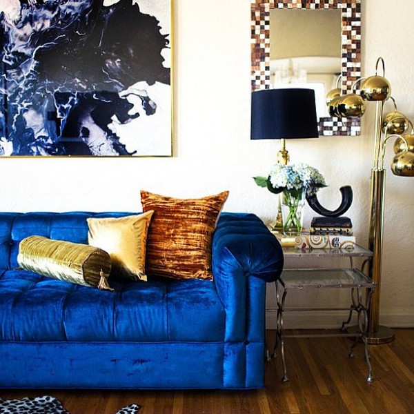 blue velvet fabric home decor