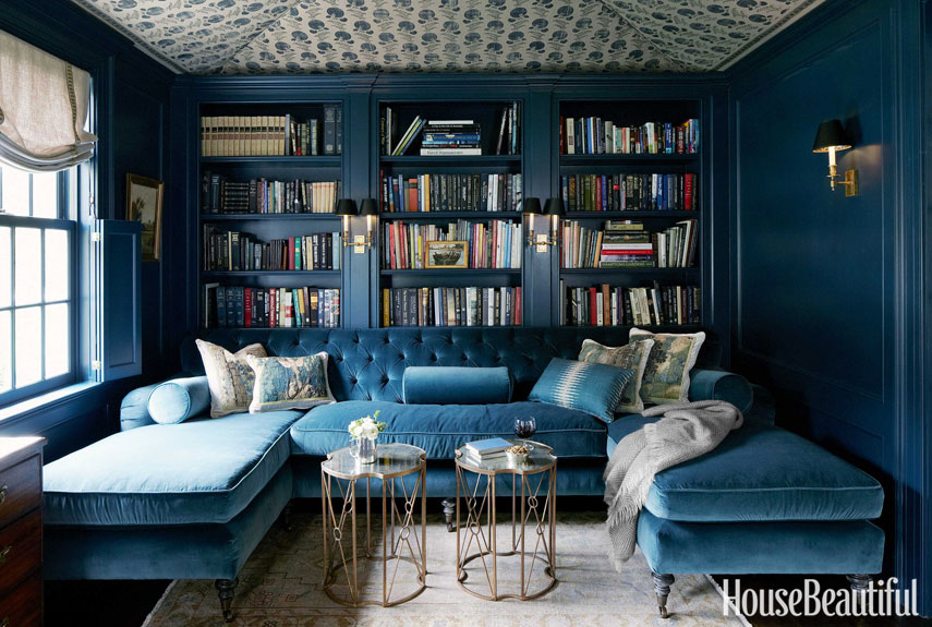 sectional sofa blue velvet tufted sofa library