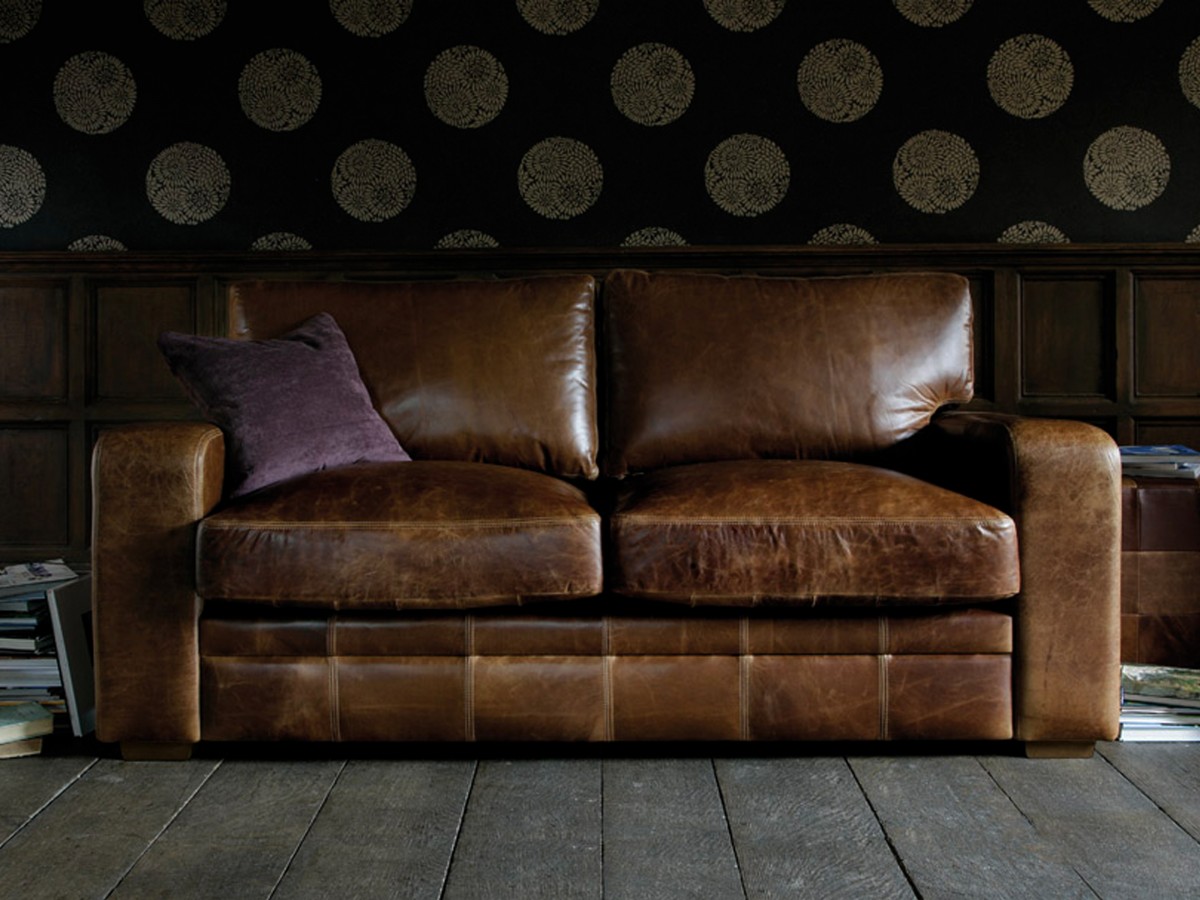 vintage leather square sofa