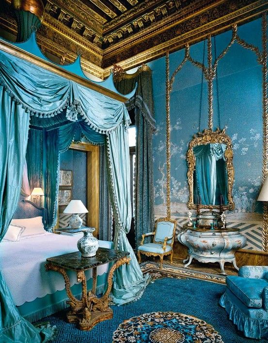 Beautiful Bedroom Interior Blue Color
