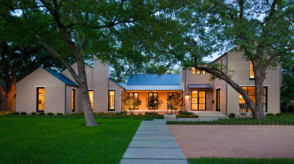 Crest Brook Residence Exterior Dusk, University Park, Texas