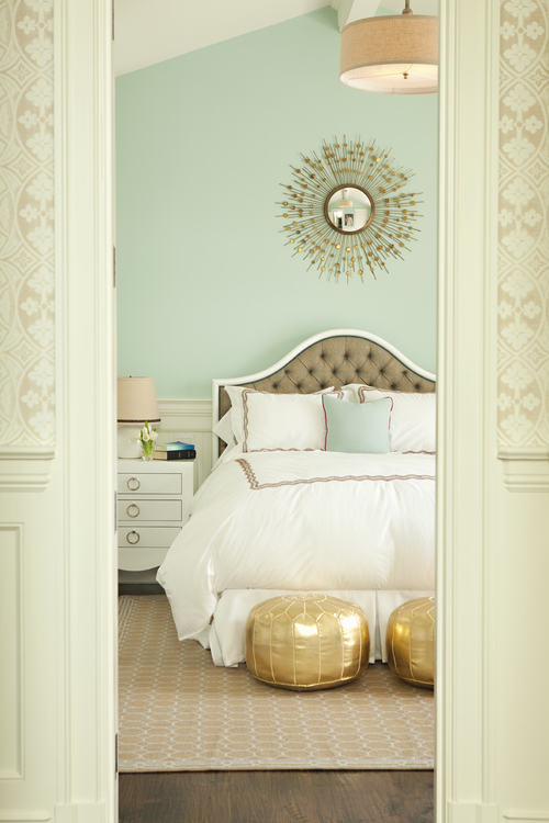 Mint Green Wall Bedroom Interior Design