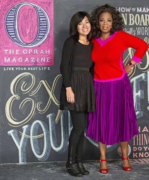 Oprah Magazine cover shoot with Oprah