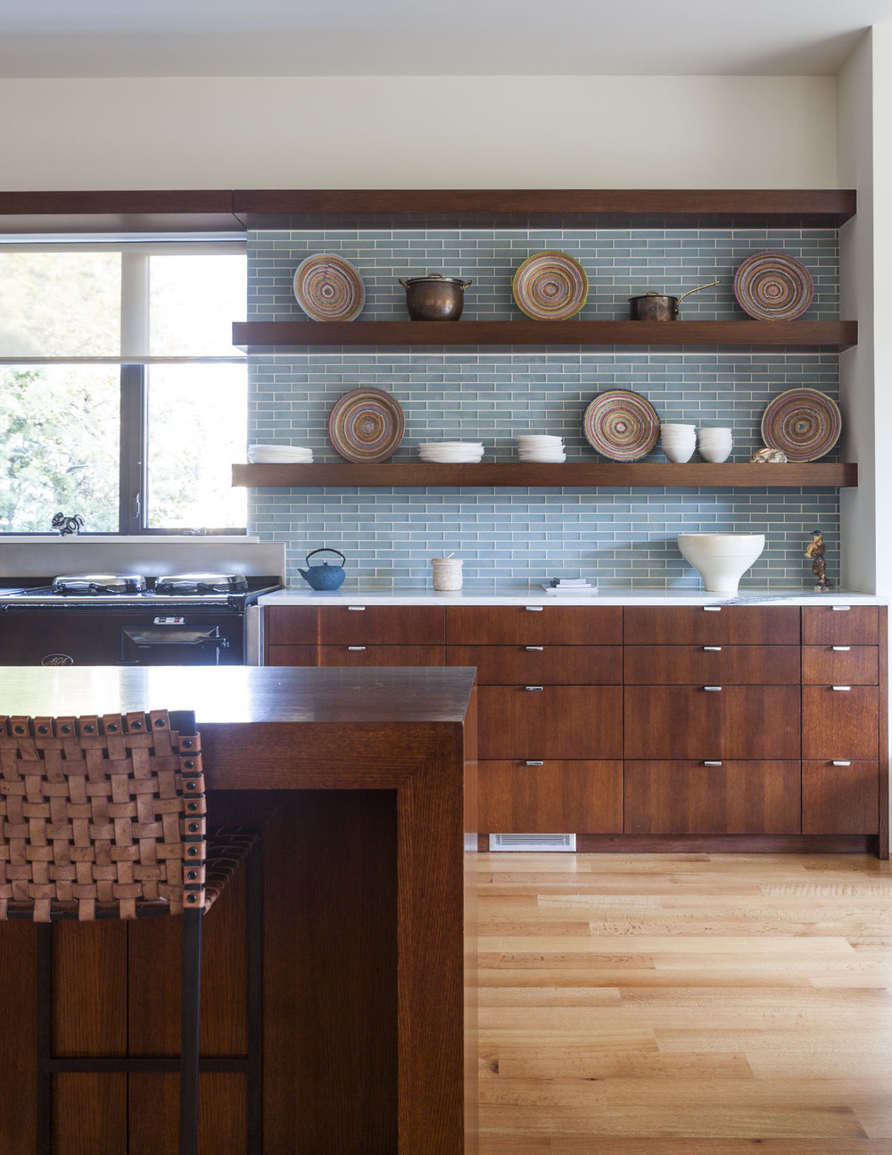 wood kitchen cabinets with dining