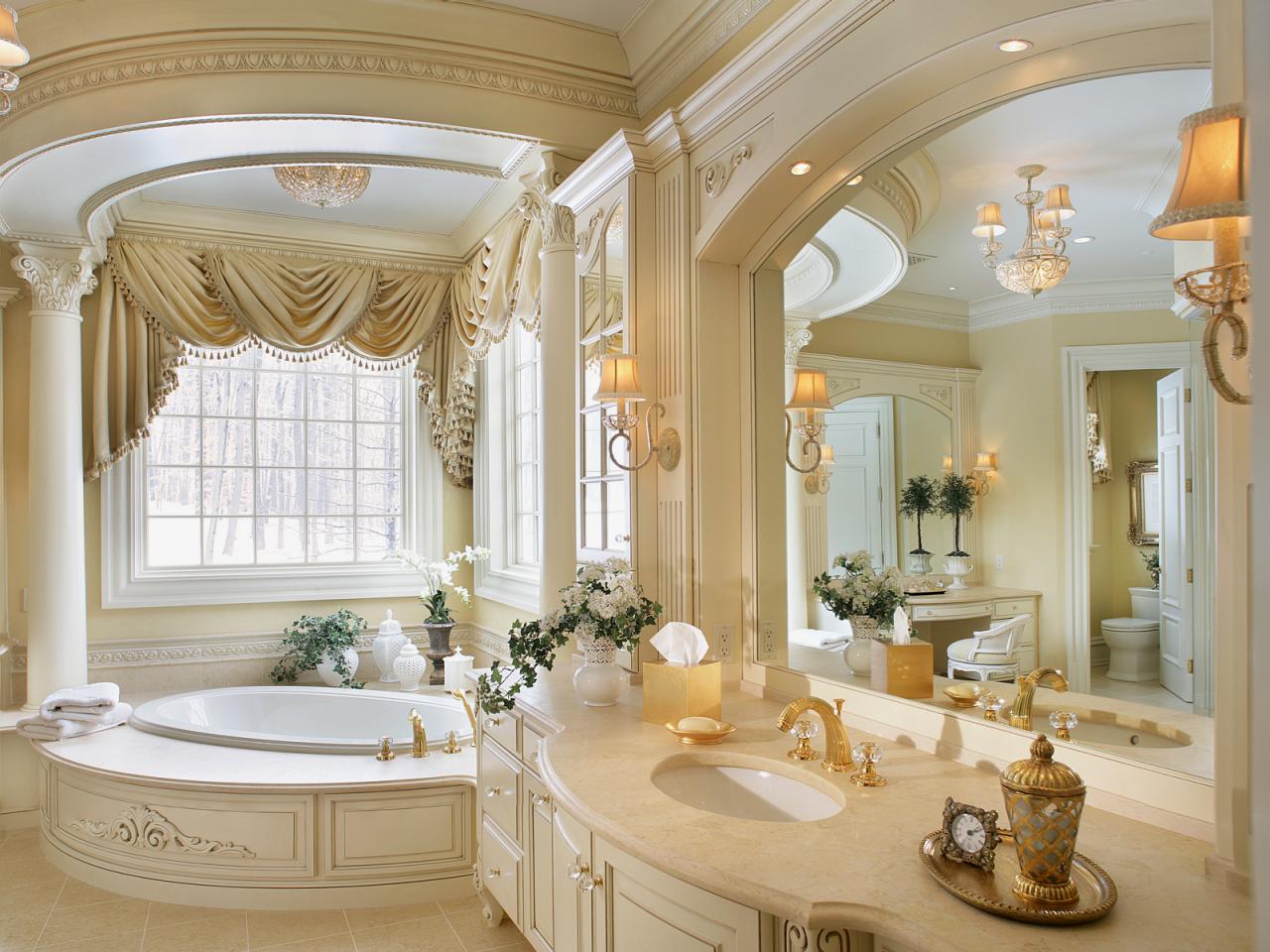 Master Bathroom With Romantic Style