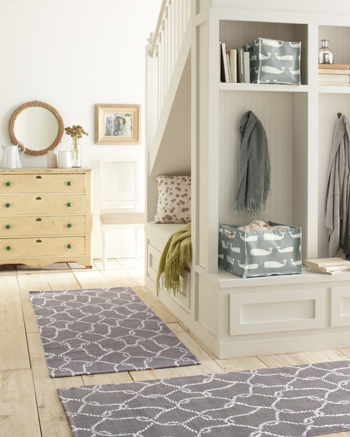 Organize your entryway with Printed Canvas Storage Bins