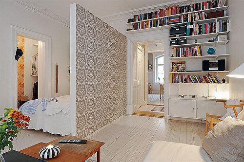 clever way to divide a space in bedroom