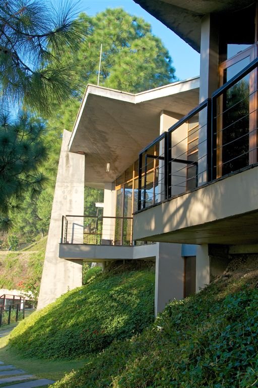 Concrete house with balcony