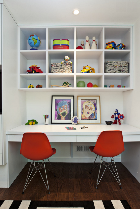 Kids Playroom and Art Studio with custom cabinetry