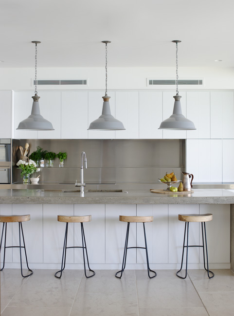 Modern Kitchen White and Grey with Industrial Touches