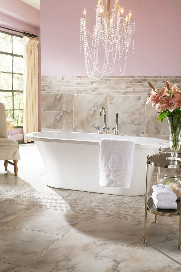 Sharp Pink Bathroom Chandelier