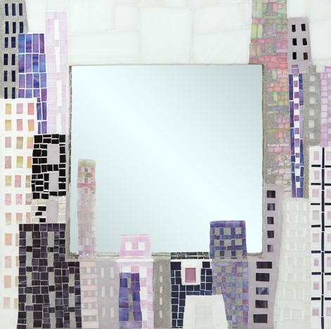 city mosaic mirror