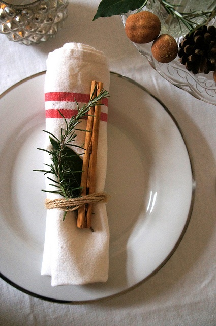 Christmas table with simple decoration
