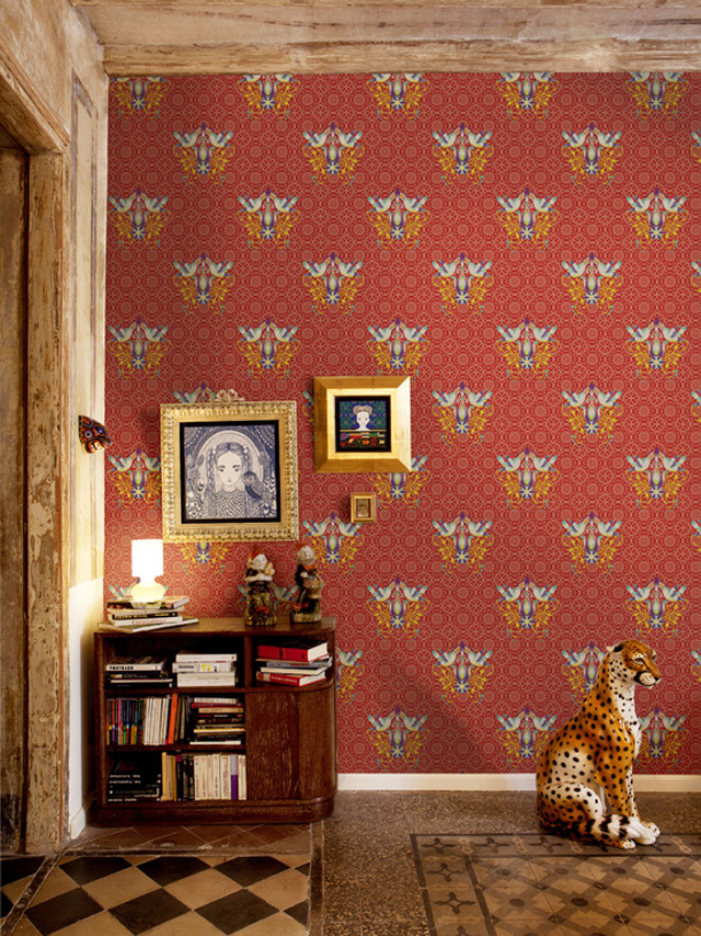 wall red wallpaper design