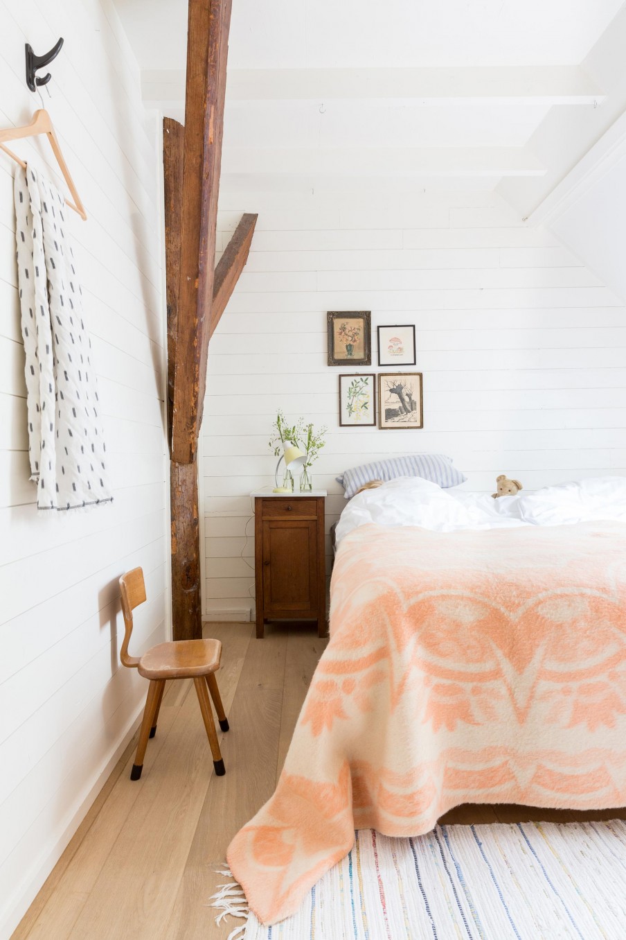 Wooden White Bedroom
