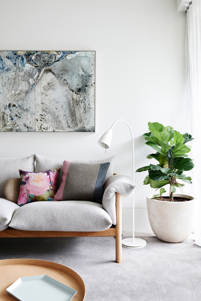 A Large Plants Decoration Next to jardan wilfred sofa