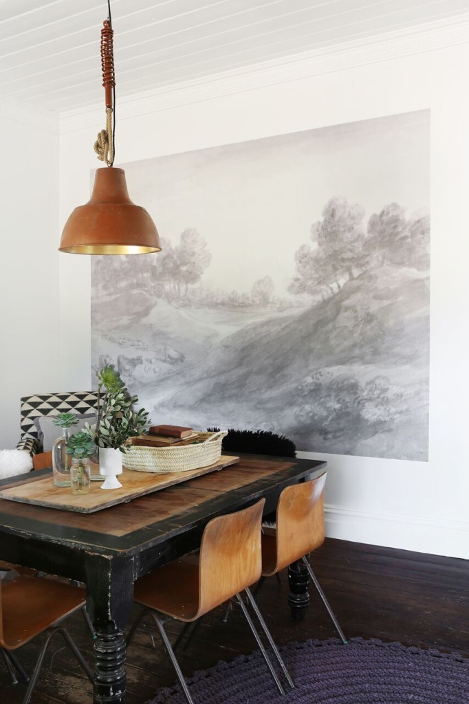 whites, natural timber, chocolates, and raw materials like concrete dining room