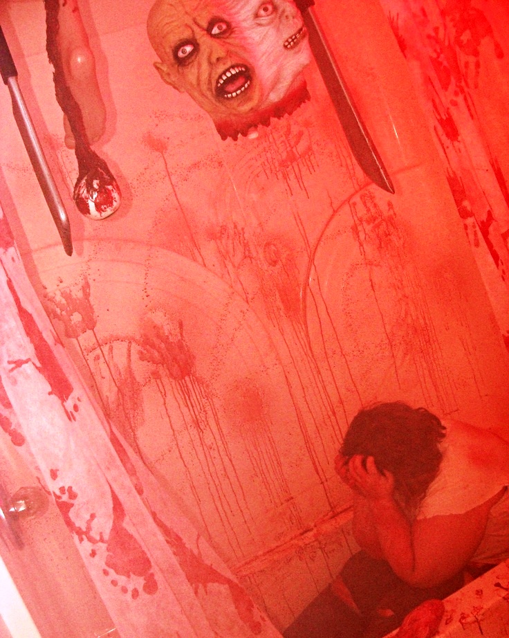 Bathroom Scary Red Decor for halloween