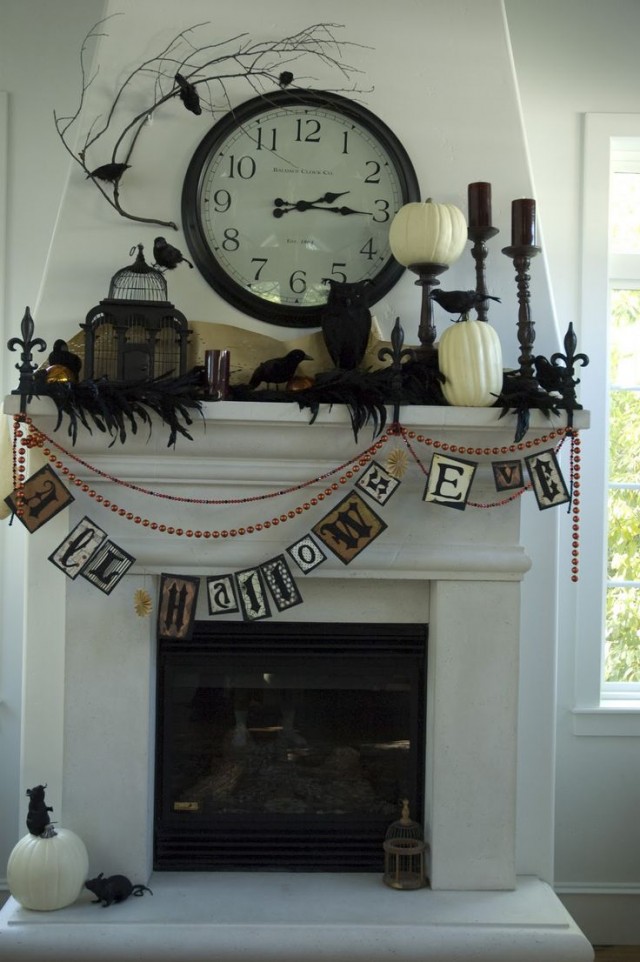 Halloween Living Room Fireplace