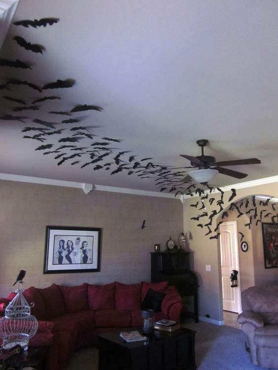 Halloween bat swarm Living Room