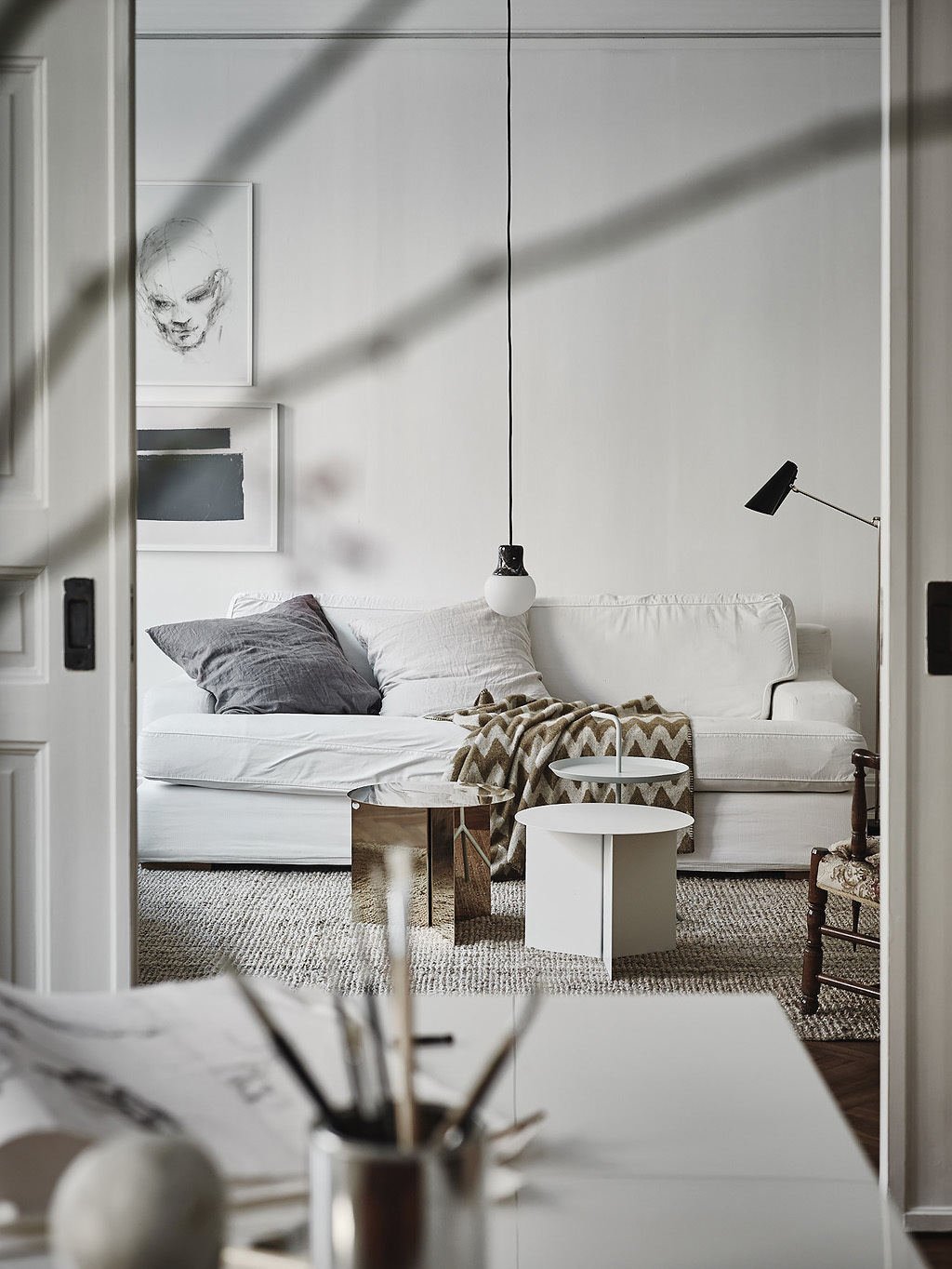 Scandinavian white interior design