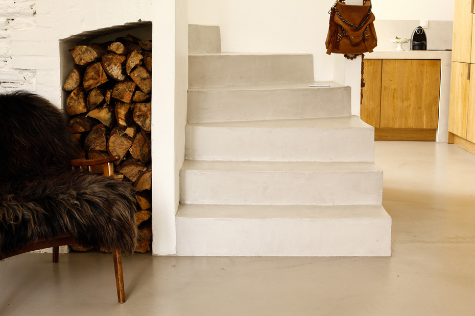 Small Space Wood Storage Near Stair