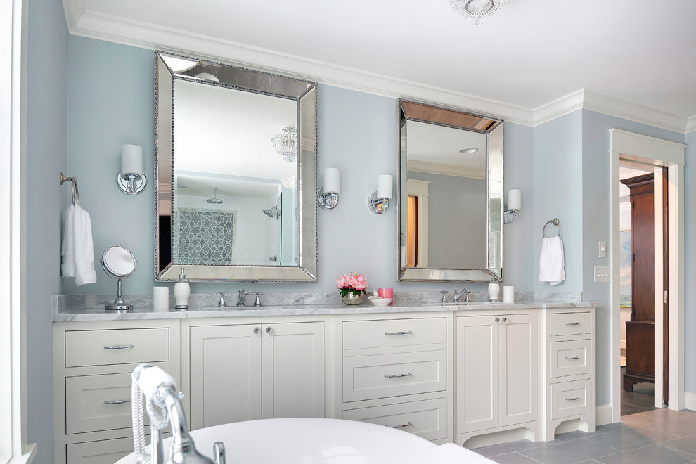 Two Large Mirror Decor in Bathroom